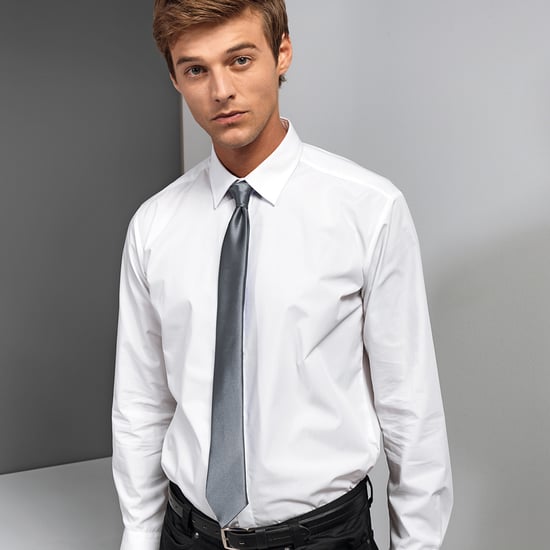 Premier Colours Mens Satin Clip Tie (Steel)