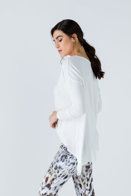 Top met gebreid jacquarddetail - Image 5
