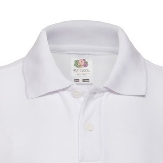 Fruit of the Loom Kinder/Kids Piqué Poloshirt met Korte Mouwen (Wit) - Image 3