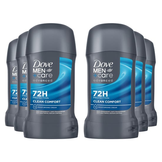Dove Men+Care Advanced Anti-Perspirant Deodorant Stick Clean Comfort 50ml, 6 Pk
