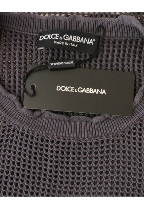 Dolce & Gabbana Heren Paarse Catwalk Netz Trui Netted Sweater - Image 4