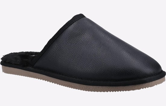 Hush Puppies Coady Suède Heren Zwarte Pantoffels - Image 2