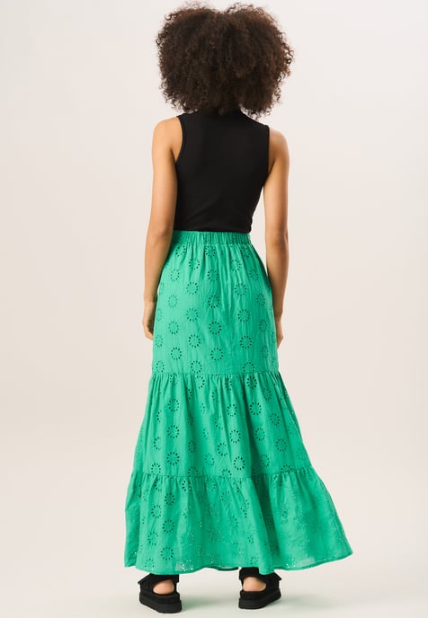 Tiered Lace Embroidered Long Skirt