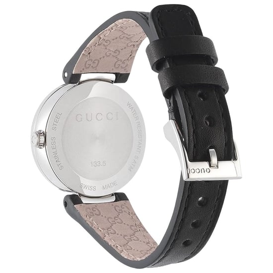 Gucci YA133501 In elkaar grijpende zwarte wijzerplaat dames horloge - Image 3