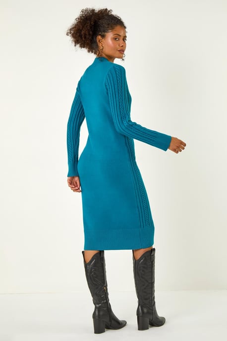 Dusk Cable Knit Midi Jumper Dress - Image 4