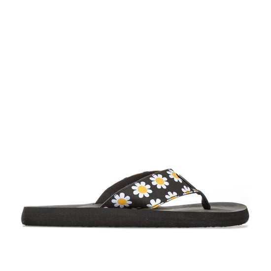 Rocket Dog Adios teenslippers met madeliefjes voor dames, zwart - Image 1