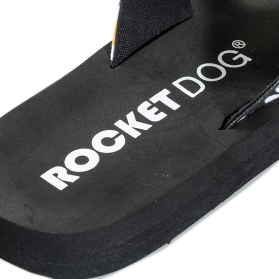 Rocket Dog Adios teenslippers met madeliefjes voor dames, zwart - Image 6