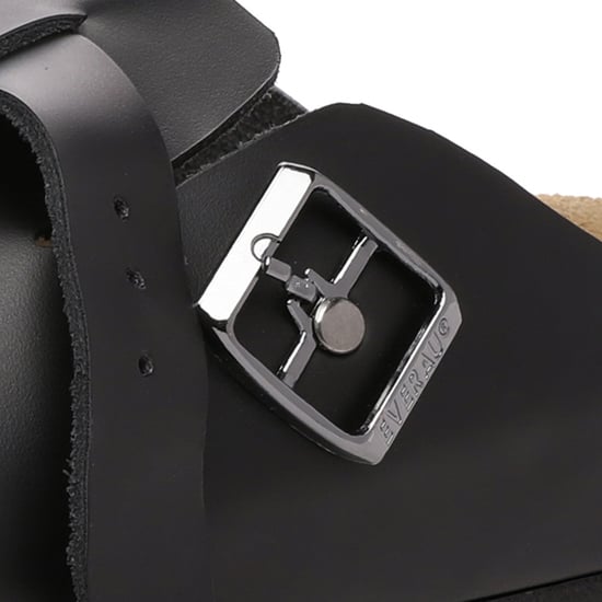 EVER AU Heren Hardhead Leren Comfort Klomp Sandalen - Zwart Leer - Image 6