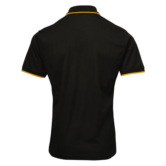 Premier Herencontrast Coolchecker Polo Shirt (Zwart/Zonnebloem) - Image 2