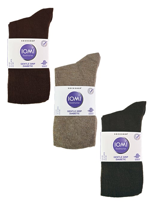 IOMI - Set van 6 bamboesokken voor diabeten voor dames - Donker Bruin - Image 2