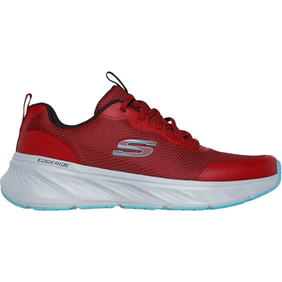 Skechers Edgeride Rekze Textiel Heren Burgundy/Grey Trainers - Image 5