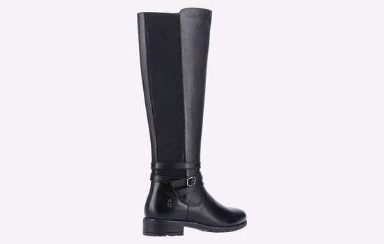 Hush Puppies Vanessa Leren Dames Zwart High Heeled Kniehoge Laarzen - Image 3