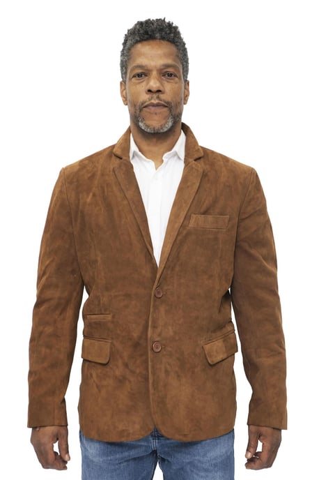 Mens Slim Goat Suede Italian Blazer Jacket-Alexandria