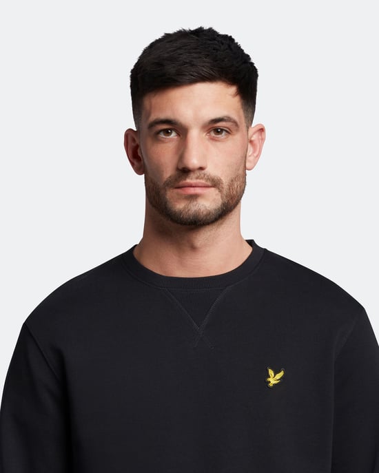 Lyle & Scott sweatshirt met ronde hals in zwart - Image 4