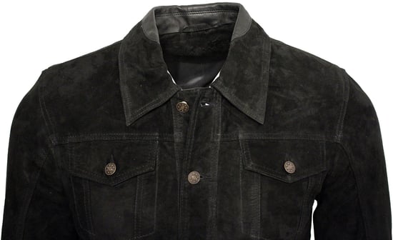 Trucker jeans jacket from goat suede