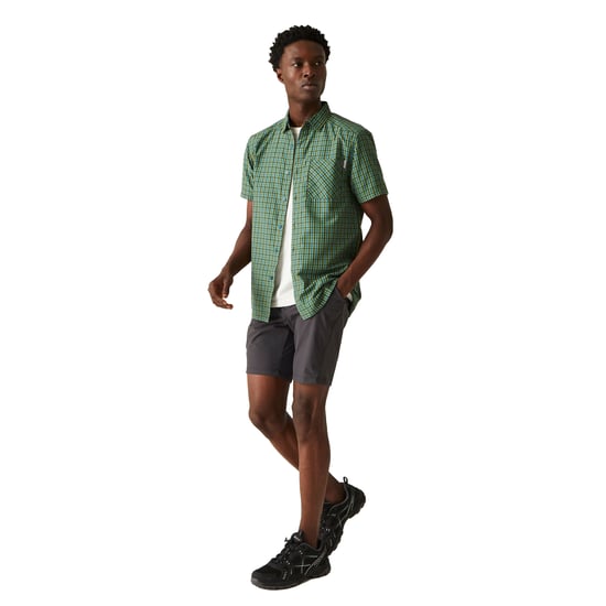 Regatta Mens Kalambo VIII Checked Shirt (Piquant Green/Moroccan Blue)