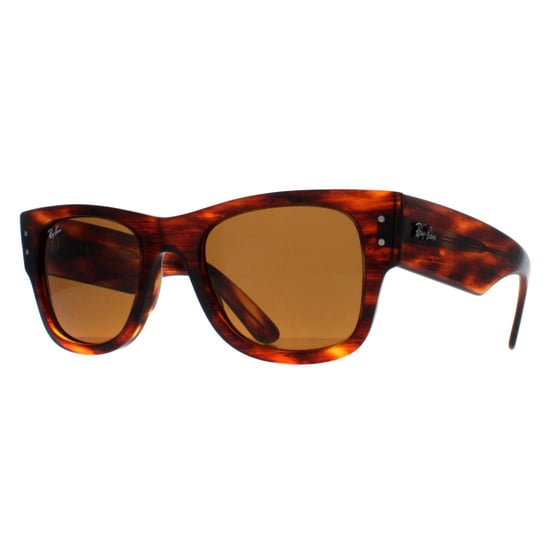 Ray-Ban Square Unisex Polished Striped Havana Brown RB0840S Mega Wayfarer
