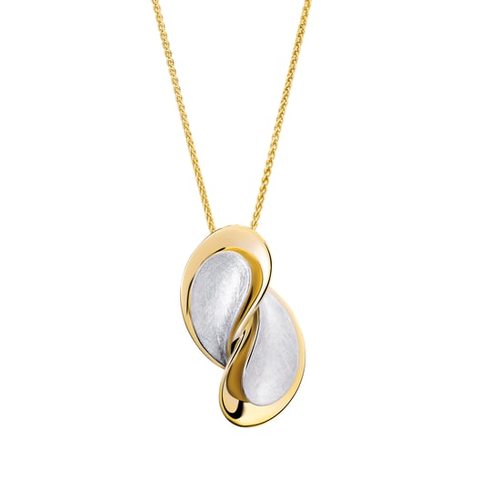 Orphelia 'Ameliana' Dames 925 Sterling Zilveren Set: Hanger + Oorbellen + Ring - Zilver/ Goud SET-7508 - Image 3