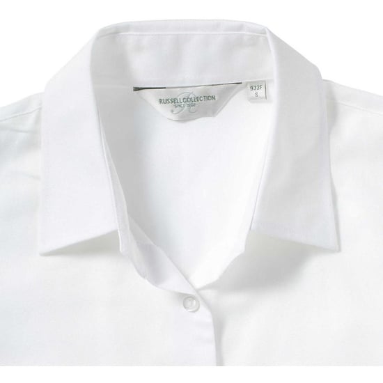 Russell Collectie Dames/Dames Korte Mouw Easy Care Oxford Shirt (Wit) - Image 3