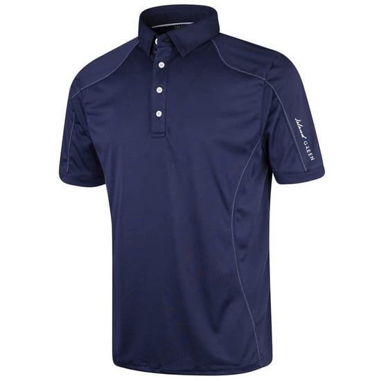 Island Green Heren Gestikt Golf Poloshirt (Marine) - Image 1