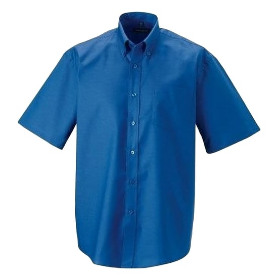 Russell Collectie Heren Korte Mouw Easy Care Oxford Shirt (Oxford Blauw) - Image 3