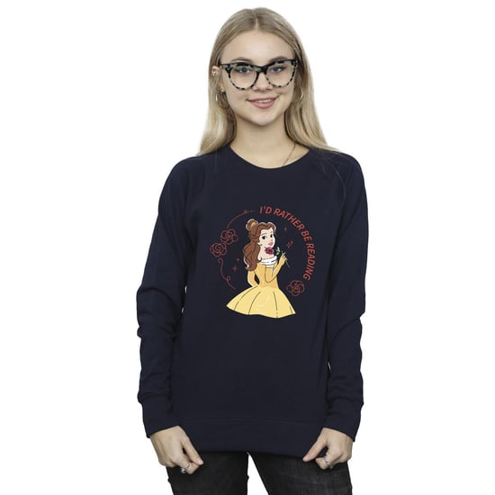 Disney Dames/Dames Beauty And The Beast I´d Rather Be Reading Sweatshirt (Marineblauw) - Image 2