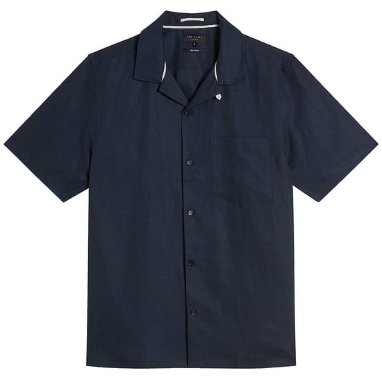 Ted Baker Wesland Linen Mens Navy Shirt