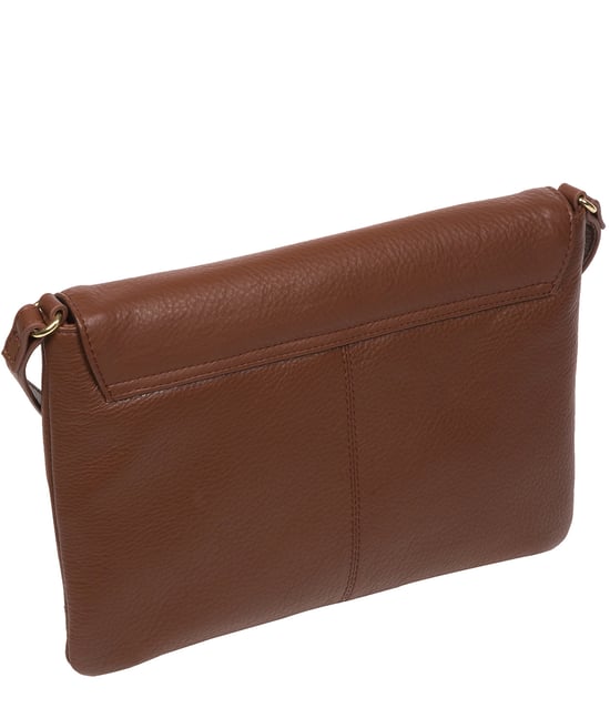 'Ruby' Dark Tan Nappa Leather Cross Body Bag