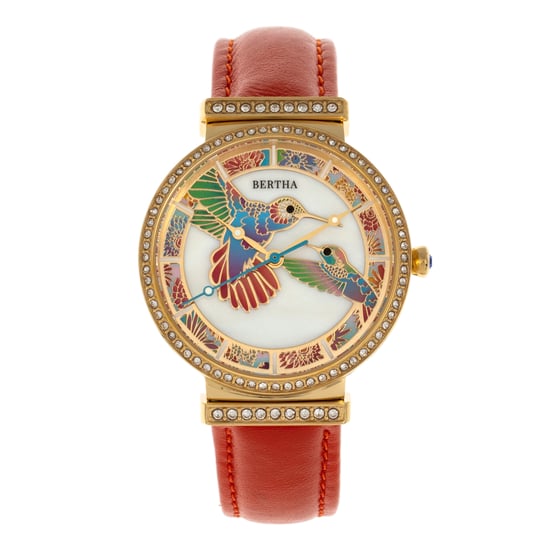Bertha Emily Moeder van Parel Lederen Horloge met Band - Image 1