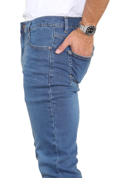MYT Herenjeans met rechte pijpen, hyperstretch denim in blauw - Image 5