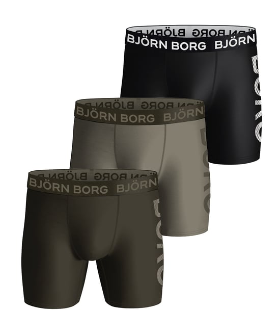 Björn Borg - 3-pack Heren Performance Boxer Shorts | Sportondergoed - Groene Mix - Image 1