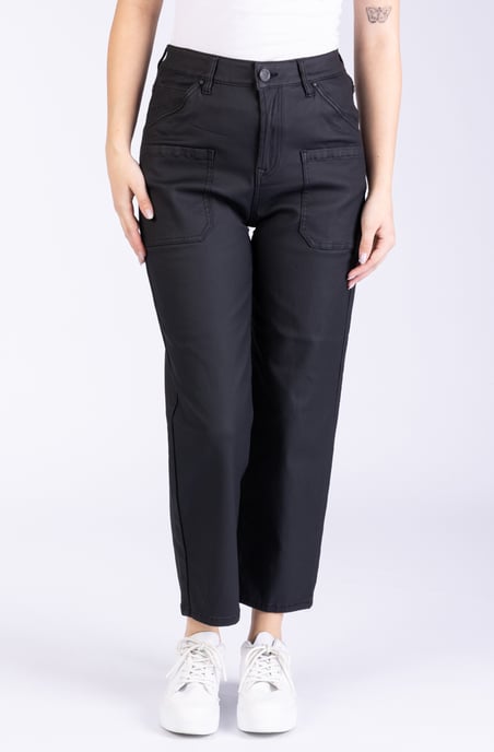 Baggy Ladies Trousers Black Wide Leg