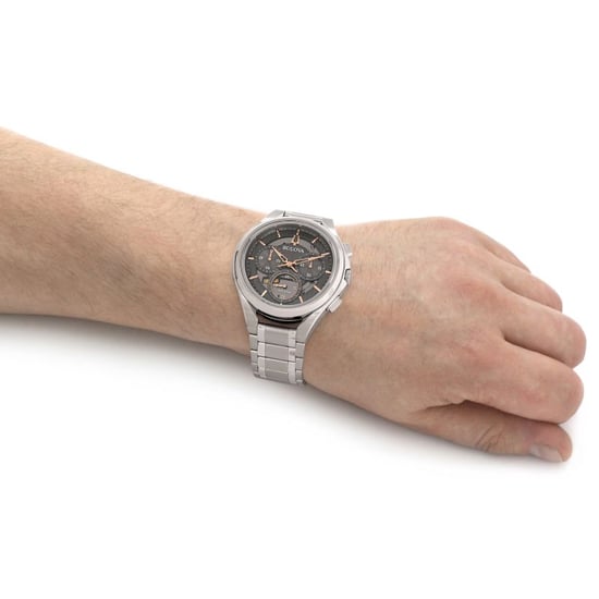 Bulova Curv Heren Zilveren Horloge 96A298 - Image 4