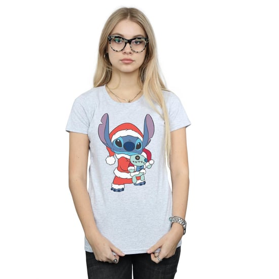 Disney Womens/Ladies Lilo And Stitch Stitch Christmas Cotton T-Shirt (Sports Grey)