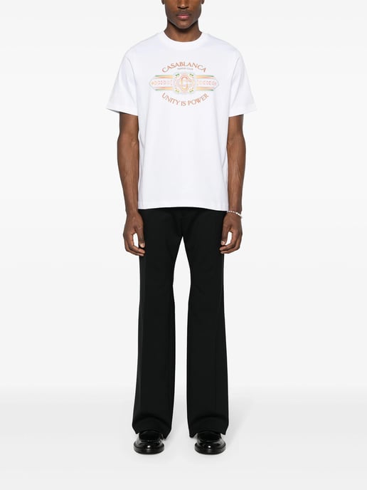 Casablanca Eenheid is macht T-shirt met opdruk in wit - Image 5