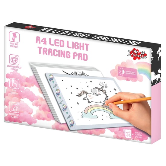 Doodle A4 Ultra-Thin Portable LED Tracing Pad with USB Cable Unicorn