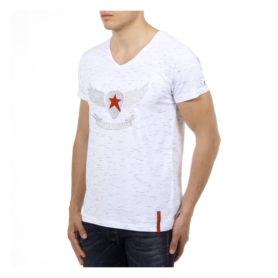 Andrew Charles Mens T-Shirt Short Sleeves V-Neck White CONNOR