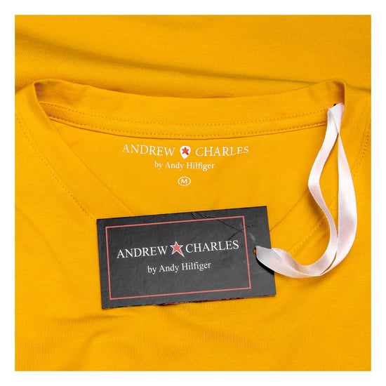 Andrew Charles Mens T-Shirt Short Sleeves V-Neck Yellow KENAN