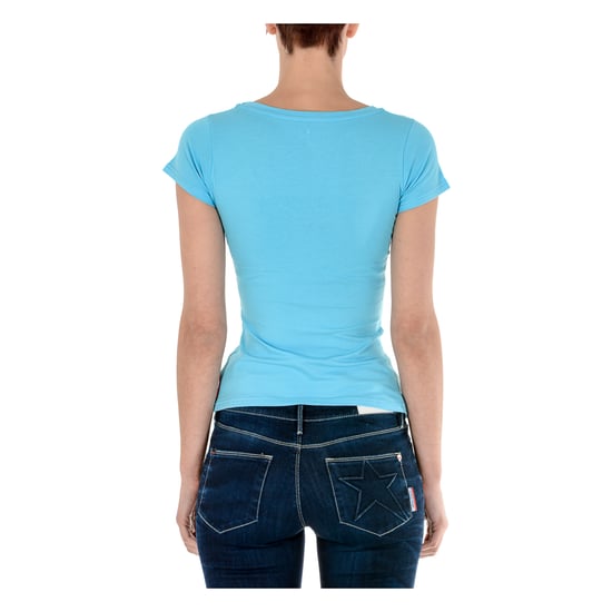 Andrew Charles Womens T-Shirt Short Sleeves V-Neck Light Blue TAPIWA