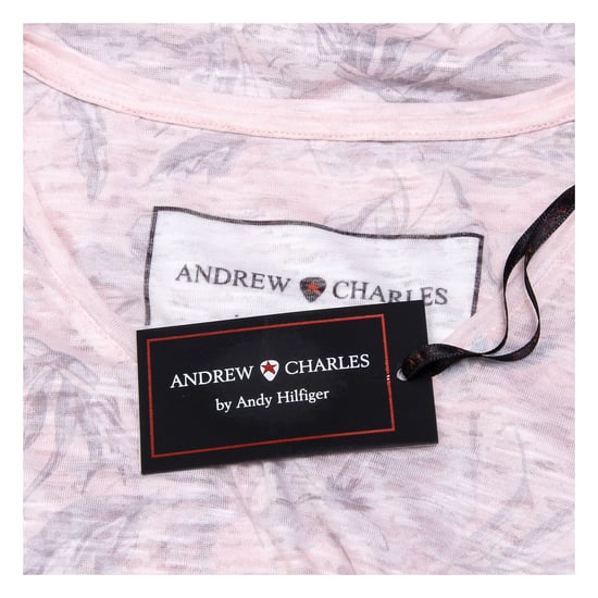 Andrew Charles Womens T-shirt Short Sleeves V-Neck Pink ALEXA