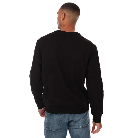 Heren Calvin Klein Jeans Relaxed Katoenen Terry Sweatshirt in Zwart - Image 2