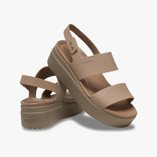 206453-2EL BROOKLYN LAAG WEDGE Dames Sandalen Latte/Paddenstoel - Image 2