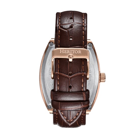 Heritor Automatische Masterson Semi-Skelet Veelzijdige Leren Band Horloge - Image 3
