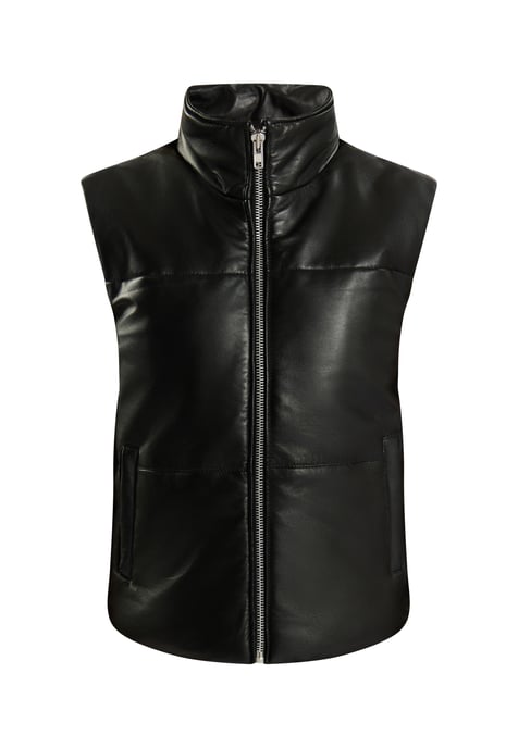Dreimaster Leren vest Dames zwart - Image 1