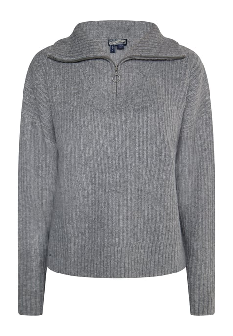 Dreimaster Ribgebreide troyer Dames grijs melange - Image 1