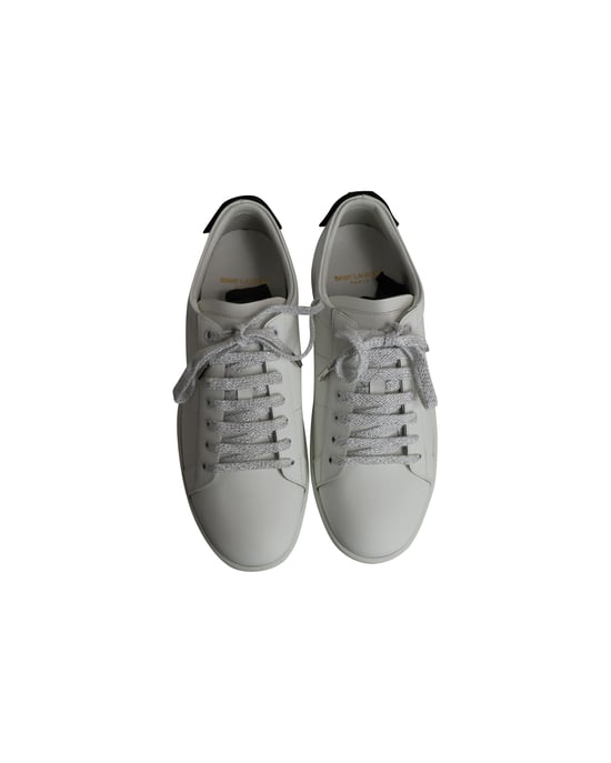 Saint Laurent Lips Classic Court Sneakers in Wit Leer - Image 5