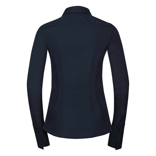 Russell Collection Dames/Dames Ultimate Stretch Slim Shirt met Lange Mouwen (Heldere marine) - Image 2