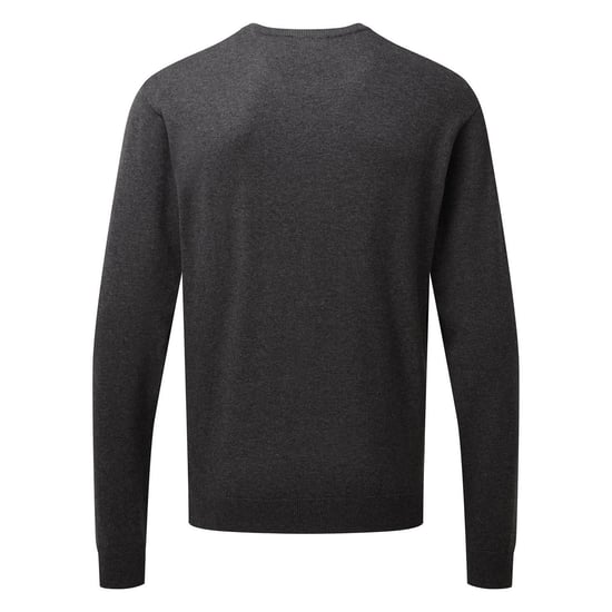 Premier Heren gebreid katoenen crew neck sweatshirt (Houtskool) - Image 2