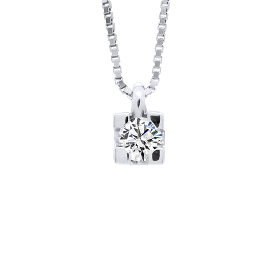 DIADEMA - Necklace with Diamonds - White Gold Venetian Chain