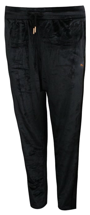 Puma Active Dames Zwart Fluwelen Track Broek - Image 1